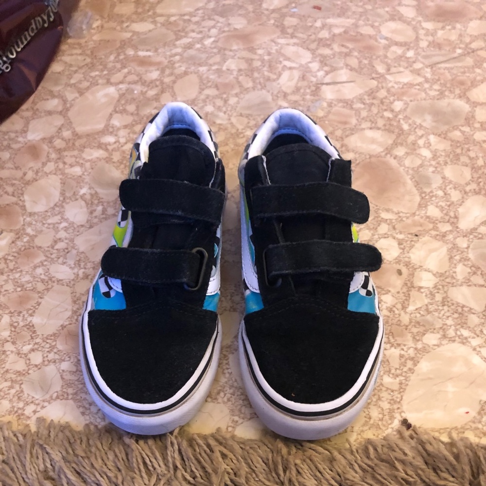 Velcro flame checkered vans